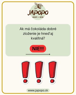 Na posúdenie kvality čokolády zloženie nestačí. Viac sa dozviete v príspevku. Podporte ma v tomto boji za skutočnú kvalitu...